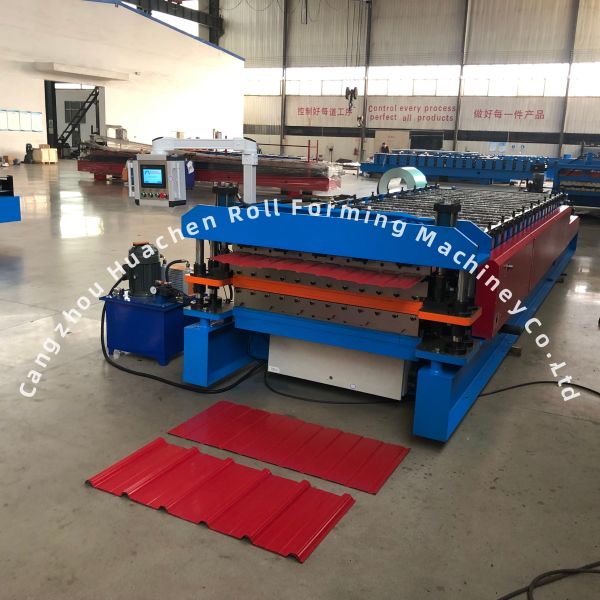Double Layer Roll Forming Machine for Glazed Panel with 1250mm Width, 15m/min Speed and PPGI/GI Material