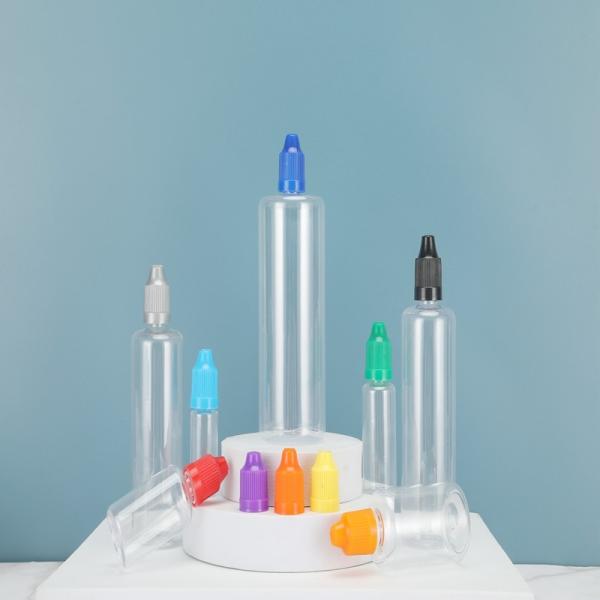 Colorful Customized PET E Liquid Bottles with Childproof Neck for Various Capacities