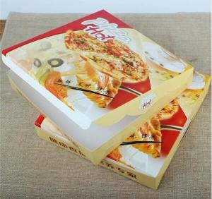 Quality Food Grade Flute Corrugated Custom Printed Size Caja Para Pizza Design Cardboard Carton Pizza Box for sale