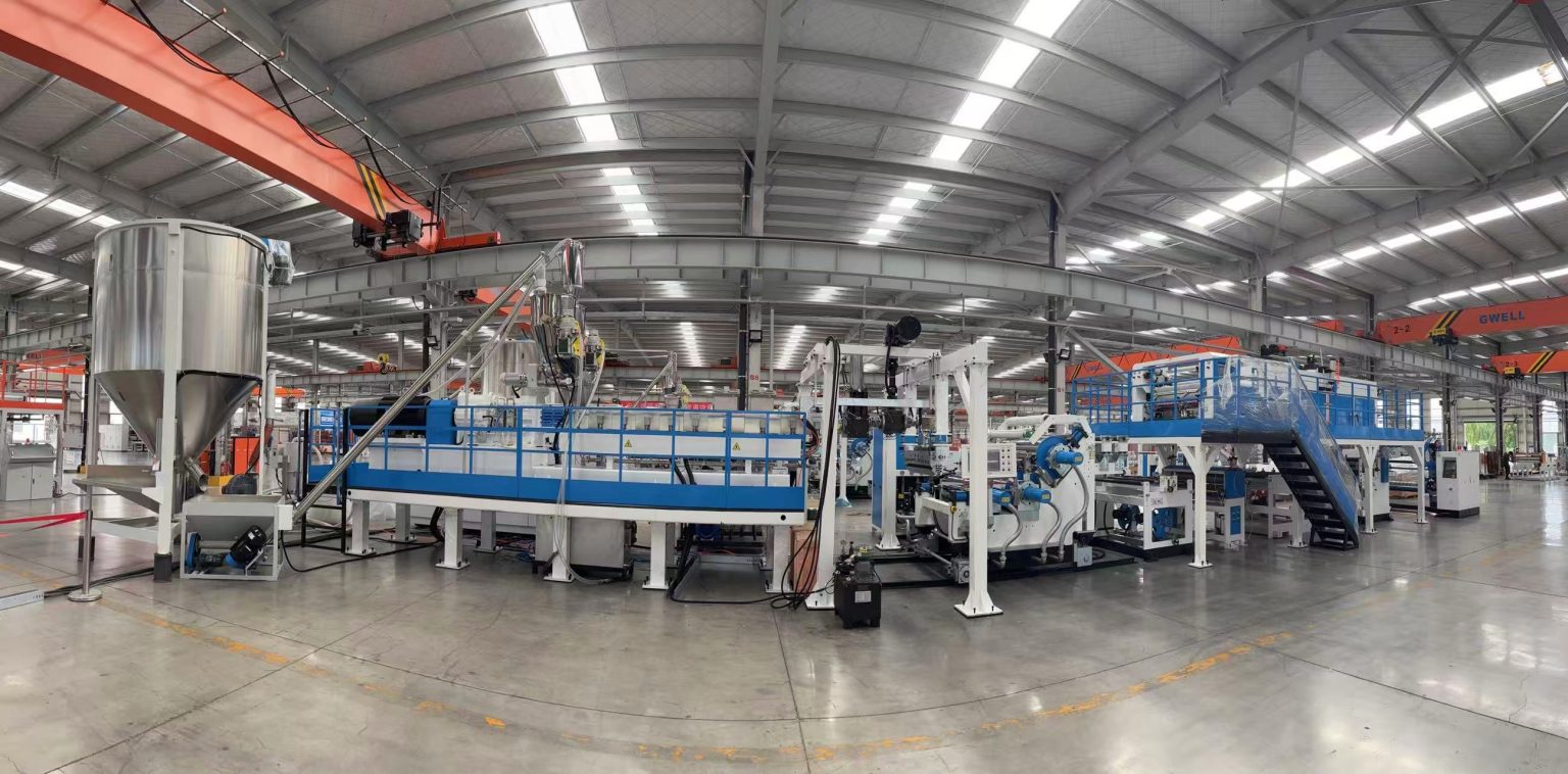 Customized PLA Sheet Making Machine PLA Thermoforming Three Layer Sheet Extrusion Line