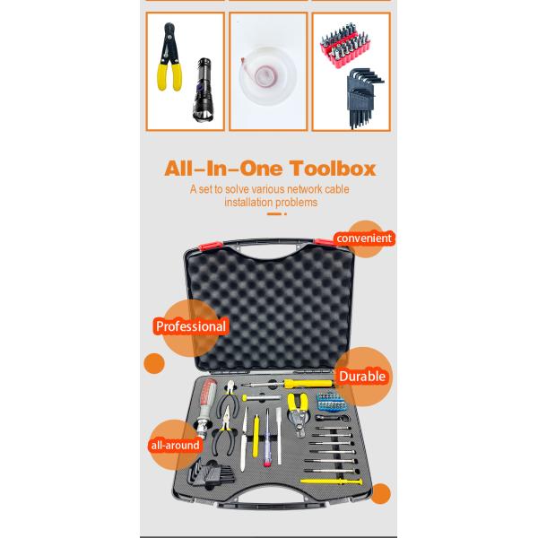 Kico 56-Piece Computer Networking Tool Kit with Special Pliers and Telecom Parts All-in-One Set in Plastic Box