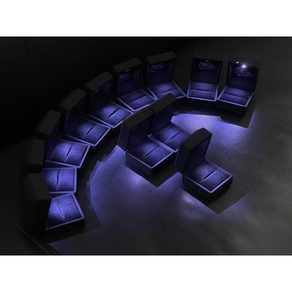 Customized Your Logo- Black LED Ring Box-Luxury