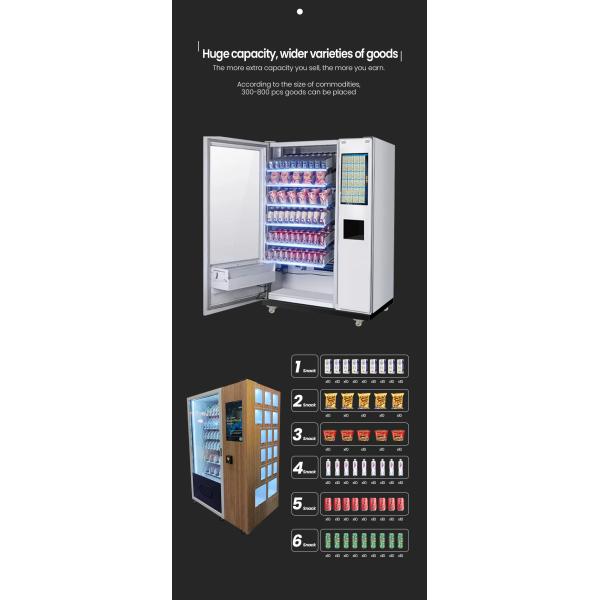 Convenient Snacks Drinks Combo Raincoats Folding Umbrella Vending Machine For Outside Location