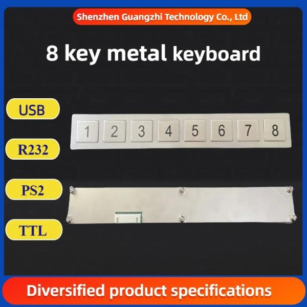 8 Key Function Bar Metal Numeric Keypad Stainless Steel 304 Side Key pinpad