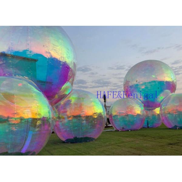 Outdoor Bubble Mirror Balls For Rainbow Inflatable Shape Balloon 3.5m