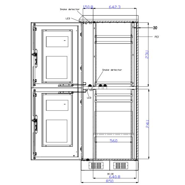 IP45 Windproof Outdoor Telecom Enclosure with Two Compartments