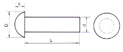 M2 - M12 Carbon Steel Round Head Solid Rivets for Heavy Load DIN660