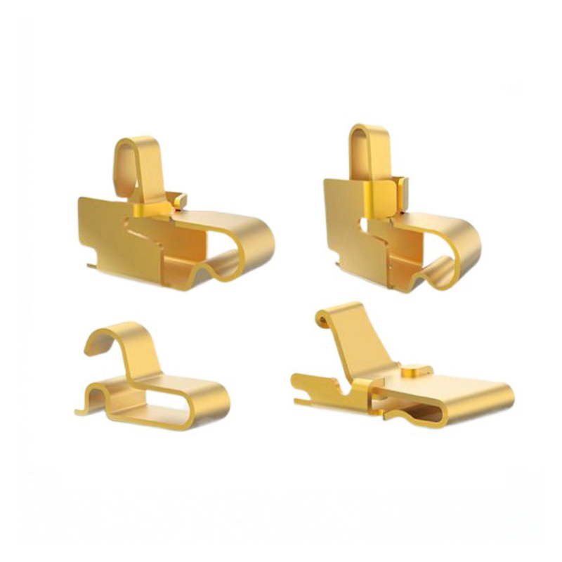 Close-up view of spring clip electrical contacts