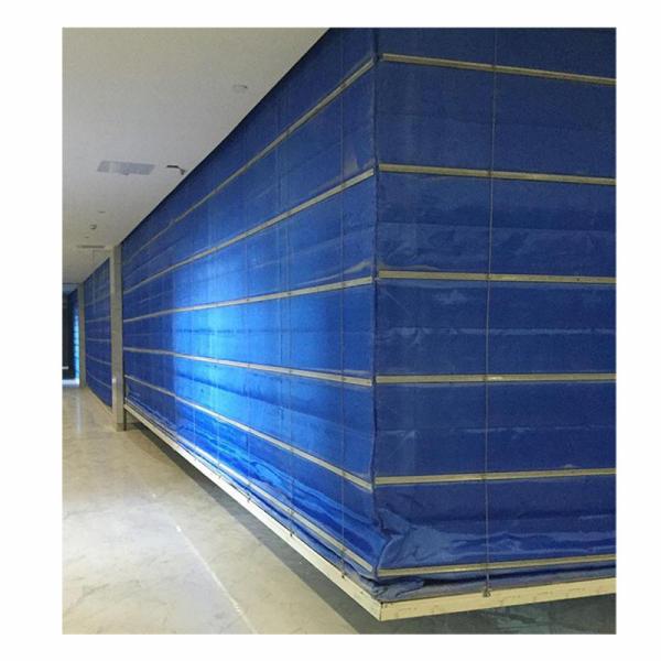 Fireproof Blue Inorganic Fire Roller Shutter With Double Track Polymer Doors