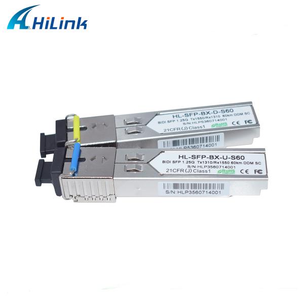1.25G BIDI SFP 60KM SC/LC Simplex DDM WDM Transceiver Modules