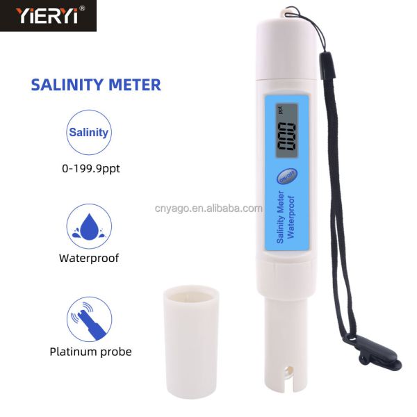 Waterproof Digital Salinity Meter with 0~199.9ppt Measurement Range and 0~50℃ Temperature Compensation