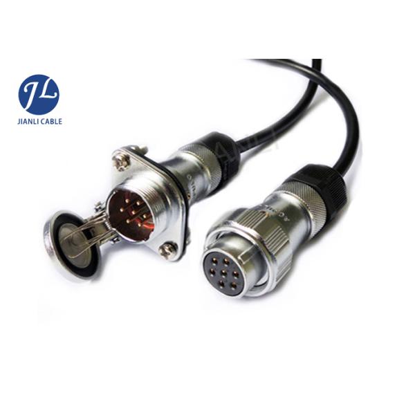 Black 7 Pin Rear View Camera Cable Kits For Trailer Camera Video System
