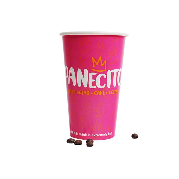 Customized logo disposable double-layer hot drink coffee cup with water-based coating and lid
