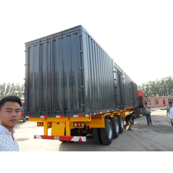 3 Axles 50 tons ABS Braking system extendable flatbed trailer for machine transport