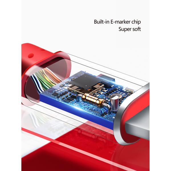 480Mbps Nylon 3A Usb C To Usb Cable 3FT Red Color PS5 Data Support