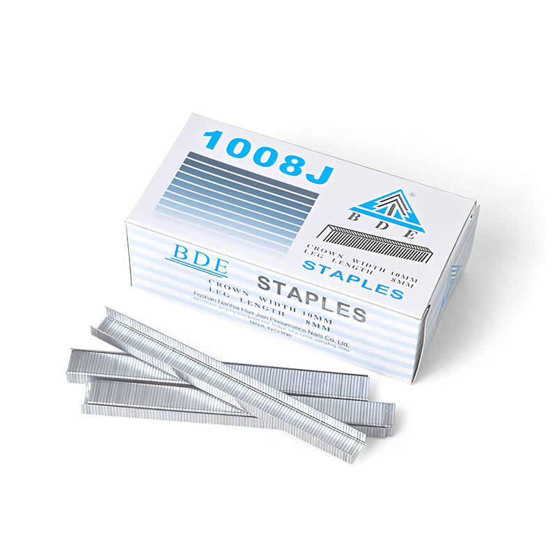1008J Rustproof U-Type Pneumatic Staples Woodworking Gun Nails for Sofa Furniture & Industrial Packaging