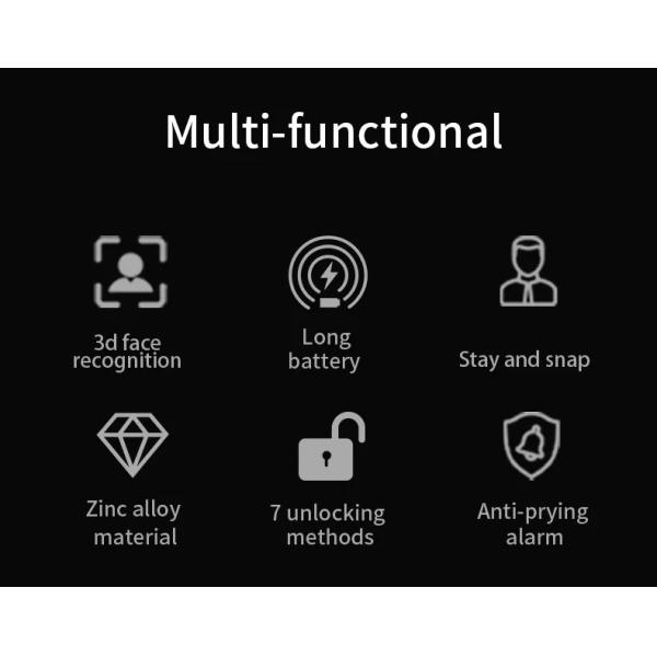 Tuya 3D Face Recognition Smart Wifi Door Lock Cat'S Eye Wide Angle Camera Zigbee Door Lock