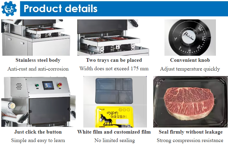 Fully Automatic Vacuum Skin Sealing Machine DQ440VSL with Food Grade 304 Stainless Steel for MAP Packaging