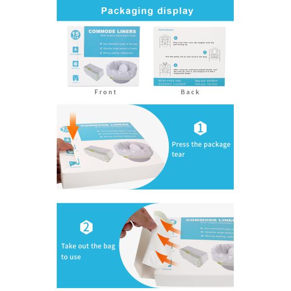 LDPE Plastic Disposable Commode Liners For Bedside Portable Toilet Chair