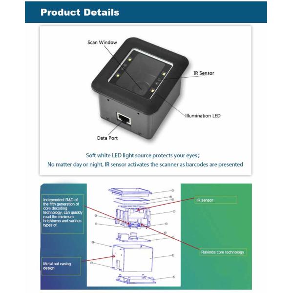 CMOS Image Sensor QR Code Scanner Module RD4500R For Turnstile Vending Machine Kisok