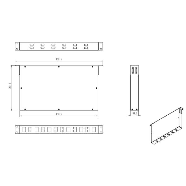96 Fibers Singlemode 1U MPO MTP Cassette Flat
