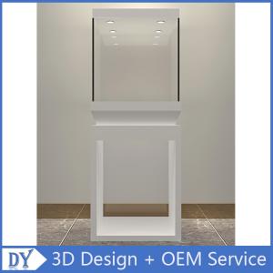 Quality Wholesale good quality wooden square matte white perspex display stands with fully locks lights for sale