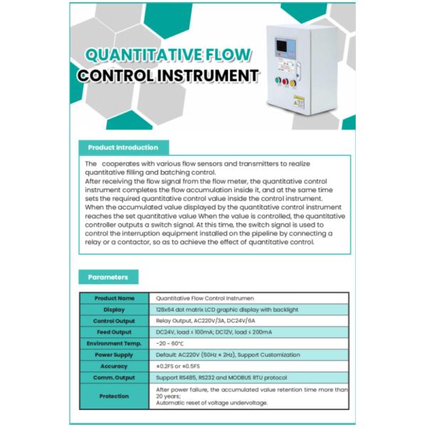 Quantitative Automatic Filling Flow Meter Batch Controller