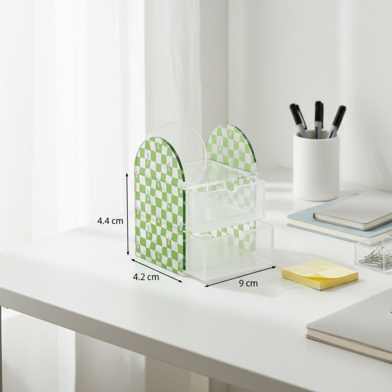 Custom Modern Minimalist Eco-Friendly Acrylic Double-Layer Rectangular Drawer Organizer Storage Box for Cosmetics Display