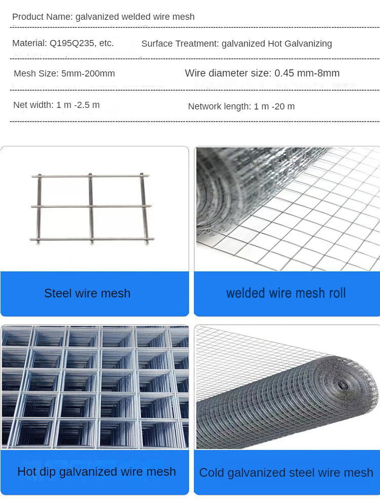 1/2inch Hole Size Galvanized Welded Wire Mesh Roll with Corrosion Resistance and 2mx30m Roll Size
