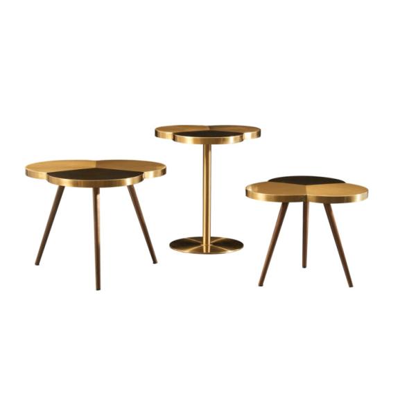 Elegant SS Side Table Rose Gold Round Side Table Gleaming sleek