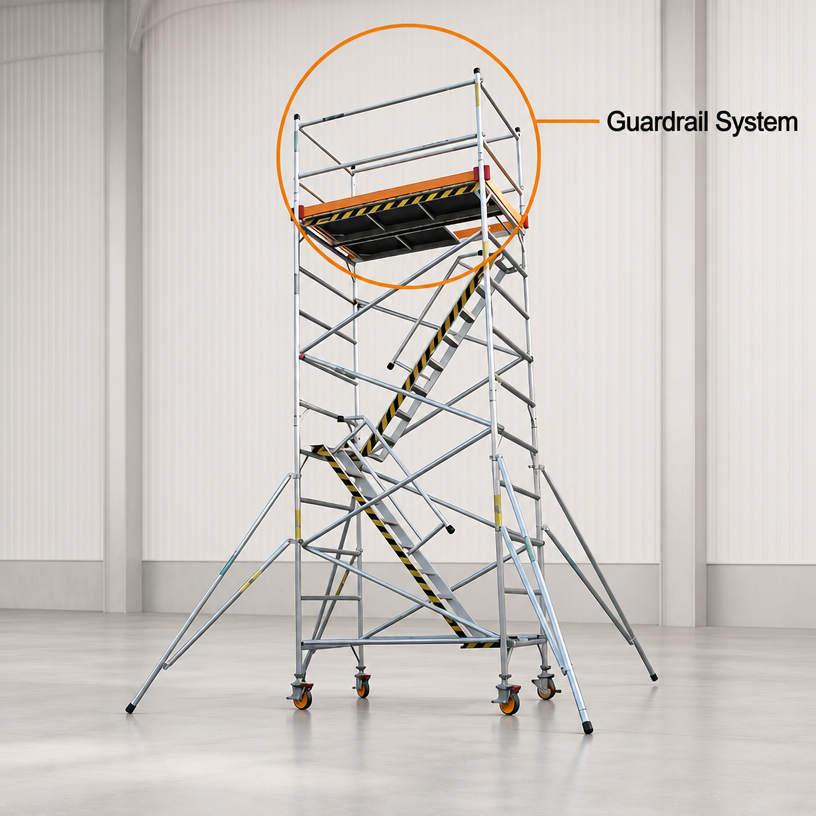 Fixed Leg Frame Scaffold Tower Double Width / Single Width With Top Deck / Optional Caster Wheels