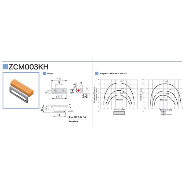 Customizable M2.5 Hole Applicable Switch Magnets for Magnetic Proximity Sensor Long Range Magnetic Field Detection ZCM003KH