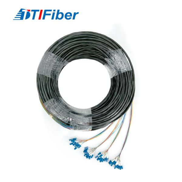 LC SM 48 Core Waterproof Fiber Optic Pigtail Patch Cord For FTTH FTTX