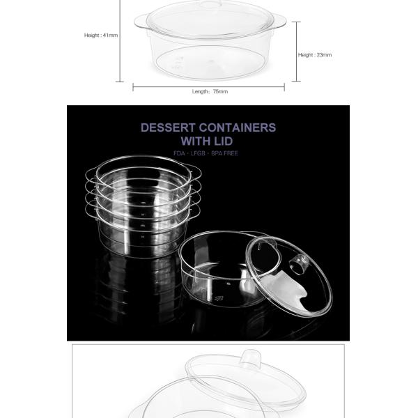 Good quality transparent small salad plastic dessert bowl with lid