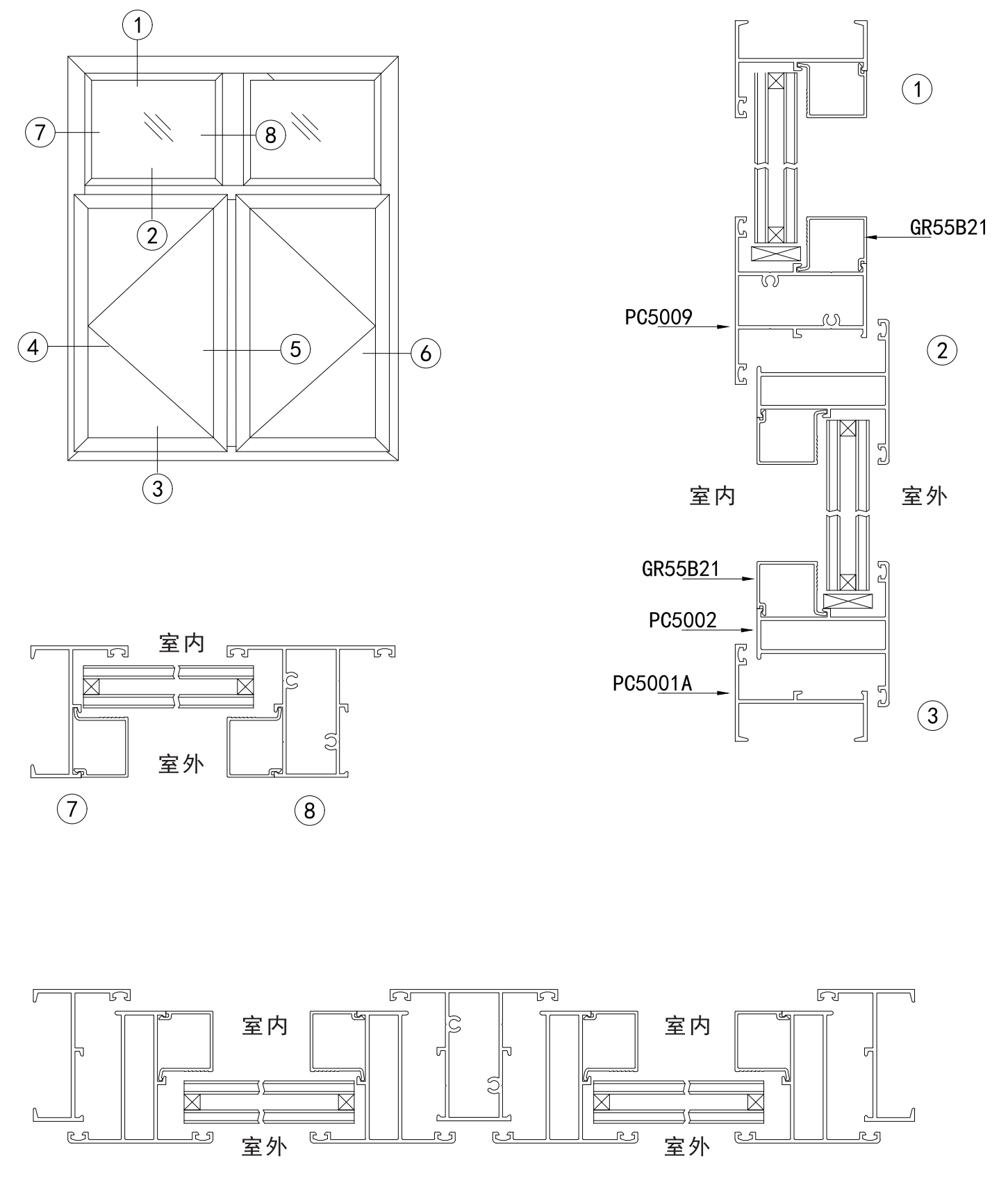 Double High Security Modern Kitchen Bathroom Glazed Sliding Windows Custom Exterior Thermal Break Aluminum Alloy Hotel