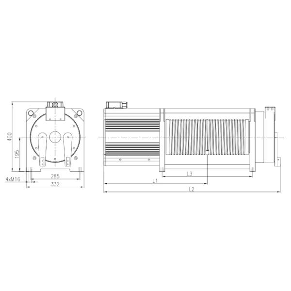 DC110V 2.4A Permanent Magnet Synchronous Gearless Traction Machine