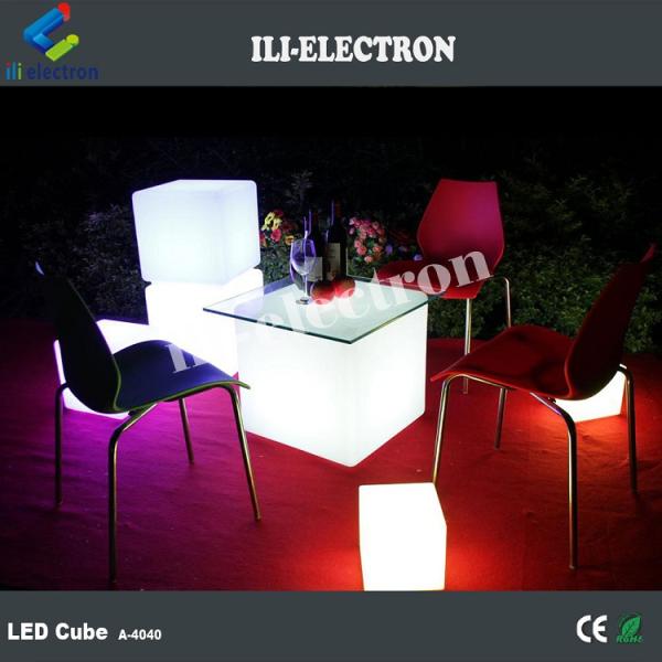 waterproof colorful light up cube chair
