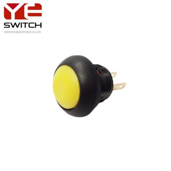 Yeswitch 12mm IP67 Automotive Push Button Switch with Yellow Cap