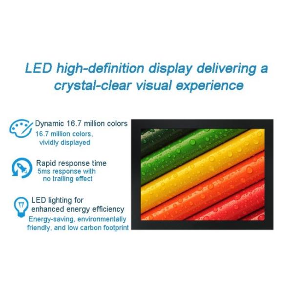 24 Inch HDMI Embedded Industrial TouchScreen PC Ip65 Waterproof Capacitive 10 Point Monitor