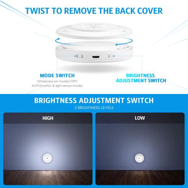 3 Modes 450mAH 6 Led Motion Sensor Closet Light / Rechargeable Led Wardrobe Lights