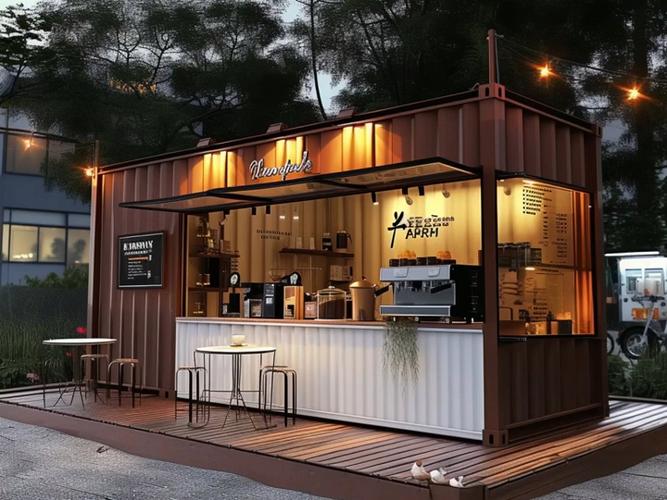 Customised Creative Prefabricated Mobile Office Flat Pack Container Coffee Tea Shop Made Sandwich Panel Steel Mobile Office