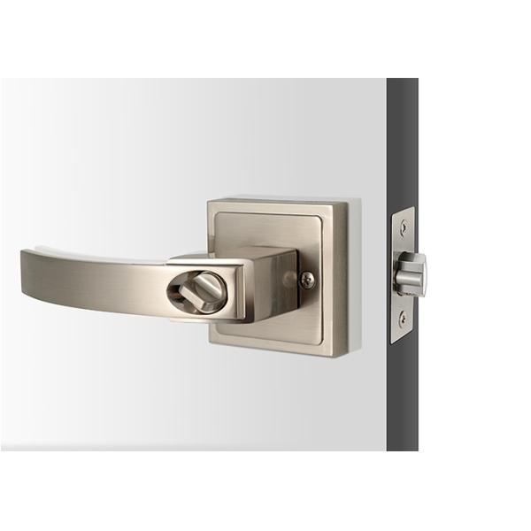 Satin Nickel Tubular Door Locks High Security 3 Brass Keys 60 mm Backset