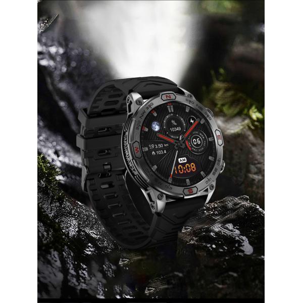 Round Shape Smart Watch with Vibration Intensity Selection Time Format Weather Forecast and Music Control