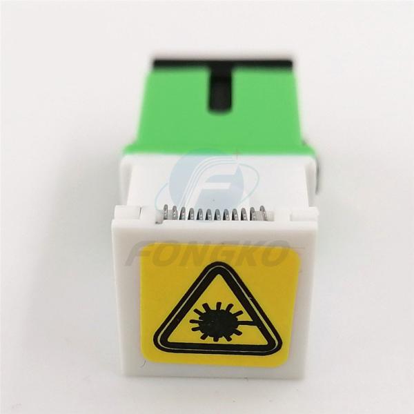 Singlemode Fiber Adapter White Green Shell SC/APC Auto Shutter Adapter with Metal Shrapnel and Temperature Stability ≤0.20dB