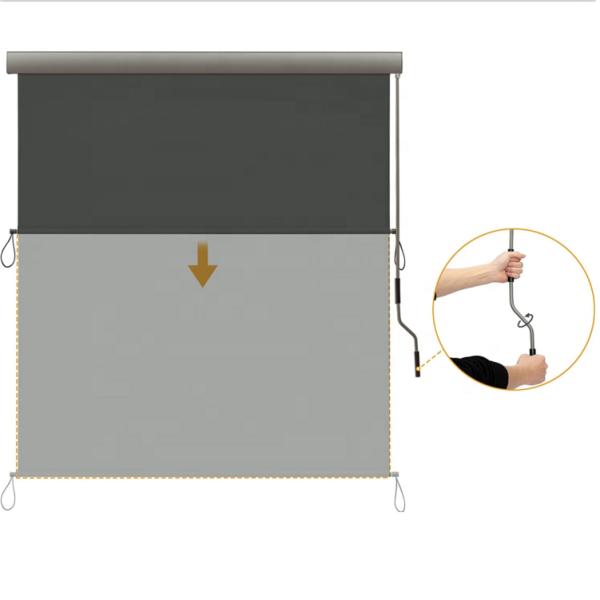 Polyester Sail Material Outdoor Retractable Folding Wind Screen for Terrace Garden Patio