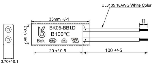 Auto Reset BK05-BB5D 250V AC 10A Thermal Overload Switch