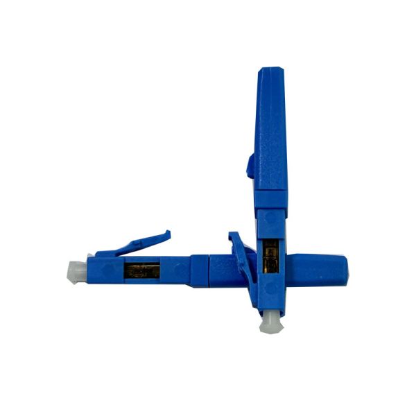 Side view of LC Fiber Optic Fast Connector showing complete assembly