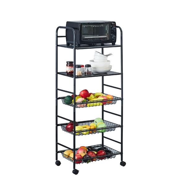 Square Vegetable Fruit 3/4/5 Layers Rotating Shelf Multi-function Kitchen Storage Rack