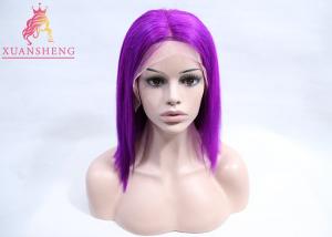 Quality Popular Cuticle Aligned Purple Human Hair Lace Front Wig 12-26 Inch for sale