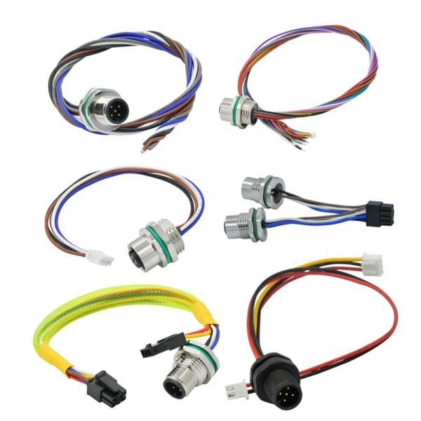 8 Positions M12 Waterproof Connector A Code Female Wall Panel Mounting Wire Connector